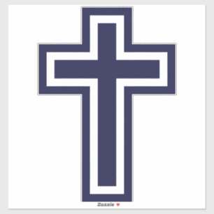 Blaue Christliche Kreuzung verschiedener Varianten Aufkleber