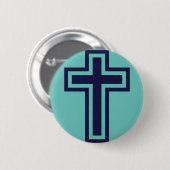 Blaue Christliche Kreuzung verschiedener Varianten Button (Vorne & Hinten)