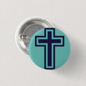 Blaue Christliche Kreuzung verschiedener Varianten Button (Vorne & Hinten)