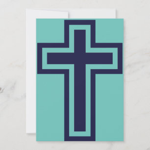 Blaue Christliche Kreuzung verschiedener Varianten Feiertagskarte