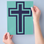 Blaue Christliche Kreuzung verschiedener Varianten Flyer (Hand)