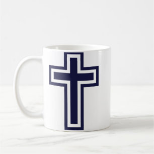 Blaue Christliche Kreuzung verschiedener Varianten Kaffeetasse