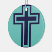 Blaue Christliche Kreuzung verschiedener Varianten Keramik Ornament (Links)