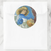 BLAUE CHRISTMAS ANGEL MACHTMUSIK RUNDER AUFKLEBER (Tasche)