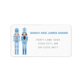 BLAUE CHRISTMAS NUTCRACKER ADRESSE STICKER ADRESSAUFKLEBER (Vorne)