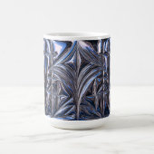 Blaue Chrome-Geometrie Kaffeetasse (Mittel)