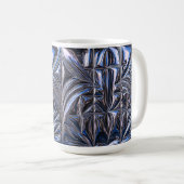 Blaue Chrome-Geometrie Kaffeetasse (VorderseiteRechts)