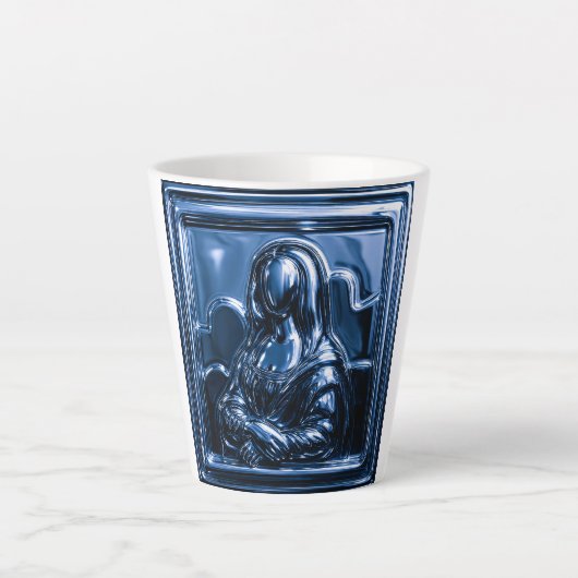 Blaue Chrome-Mona-Relief Milchtasse (Vorderseite)