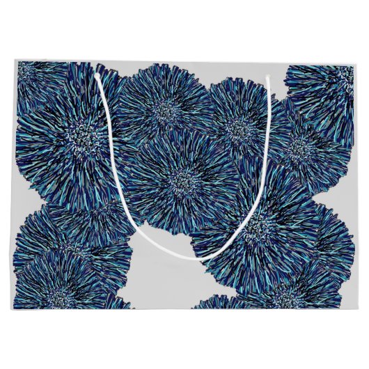 Blaue Chrysantheme Große Geschenktüte (Rückseite)