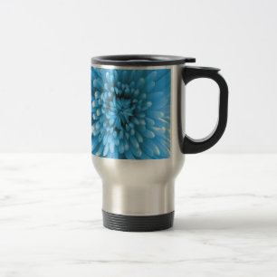 Blaue Chrysantheme Reisebecher