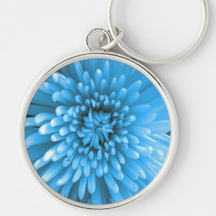 Blaue Chrysantheme Schlüsselanhänger