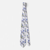 Blaue Chrysanthemen, Aquarellen Krawatte (Vorderseite)