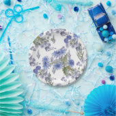 Blaue Chrysanthemen, Aquarellen Pappteller (Party)