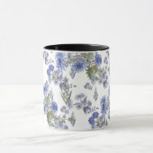 Blaue Chrysanthemen, Aquarellen Tasse (Zentrum)