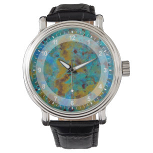 Blaue Chrysocolla-Jasper mit Flecken Armbanduhr