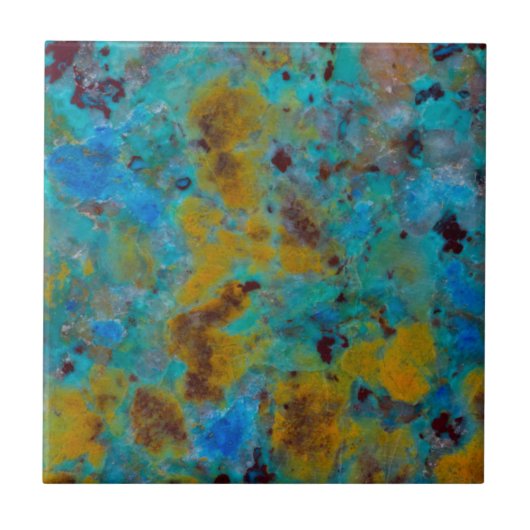 Blaue Chrysocolla-Jasper mit Flecken Fliese (Vorderseite)