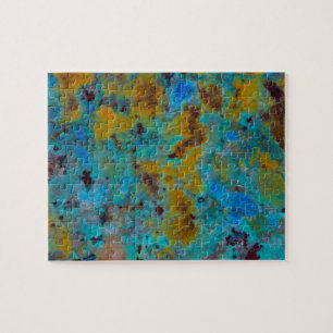 Blaue Chrysocolla-Jasper mit Flecken Puzzle