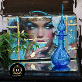 Blaue Cocktaildekoupage der Afrikanerin Seidenpapier