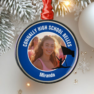 Blaue Color Guard Foto High School Weihnachten Ornament Aus Metall
