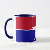 Blaue Combo-Tasse mit Dallas-Flagge Tasse (Links)
