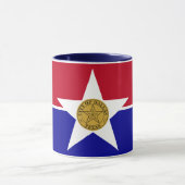 Blaue Combo-Tasse mit Dallas-Flagge Tasse (Zentrum)