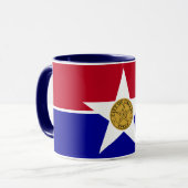 Blaue Combo-Tasse mit Dallas-Flagge Tasse (Vorderseite Links)