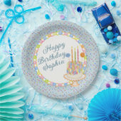 Blaue Confetti-Geburtstagsfeier-Dessert Pappteller (Party)