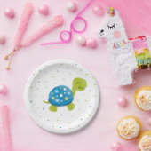 Blaue Confetti-Schildkröte-Platte Pappteller (Party)