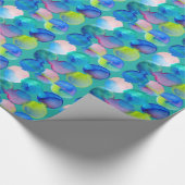 Blaue coole Wasserfarbe abstrakte Kunst Geschenkpapier (Ecke)