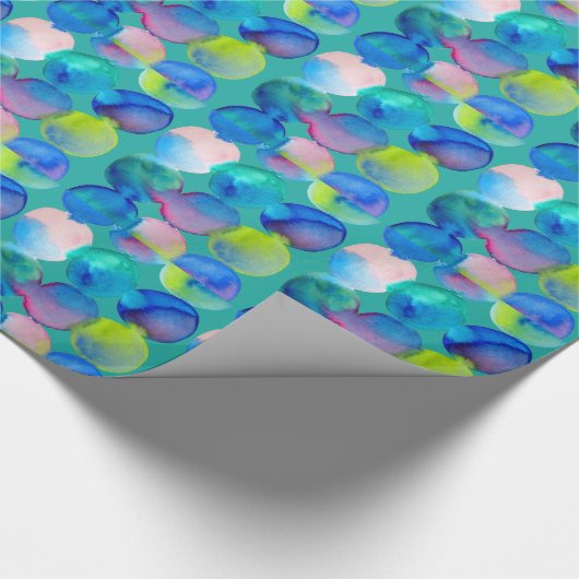 Blaue coole Wasserfarbe abstrakte Kunst Geschenkpapier (Ecke)