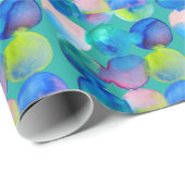 Blaue coole Wasserfarbe abstrakte Kunst Geschenkpapier (Rolleneckpunkt)