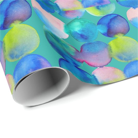 Blaue coole Wasserfarbe abstrakte Kunst Geschenkpapier (Rolleneckpunkt)