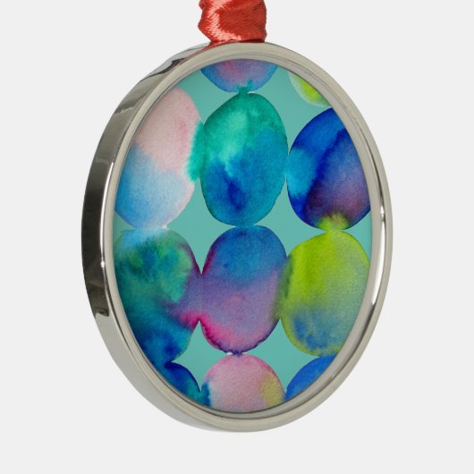 Blaue coole Wasserfarbe abstrakte Kunst Ornament Aus Metall (Rechts)