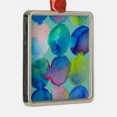 Blaue coole Wasserfarbe abstrakte Kunst Ornament Aus Metall (Rechts)