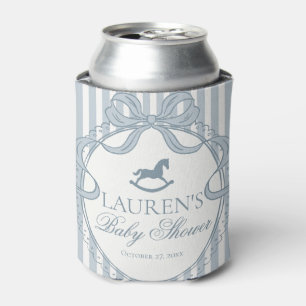 Blaue Coquette-Bogen Schaukelpferd Baby Shower Fav Dosenkühler