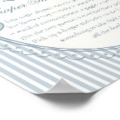 Blaue Coquette-Bogen Schaukelpferd Windel Gedanken Poster (Ecke)