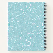 Blaue Coquette Bows Notizblock (Rückseite)