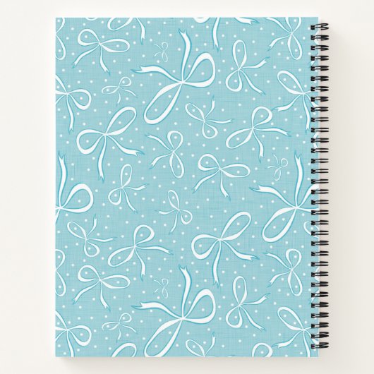 Blaue Coquette Bows Notizblock (Rückseite)