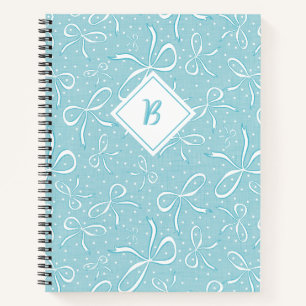 Blaue Coquette Bows Notizblock