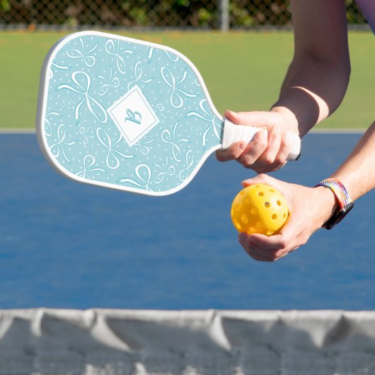 Blaue Coquette Bows Pickleball Schläger (InSitu)