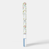 Blaue Coquette-Schleifen mit Blumen monogrammiert Case-Mate iPhone Hülle (Rückseite / Links)