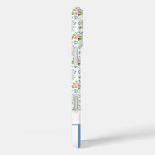 Blaue Coquette-Schleifen mit Blumen monogrammiert Case-Mate iPhone Hülle (Rückseite / Rechts)