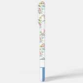 Blaue Coquette-Schleifen mit Blumen monogrammiert  Case-Mate iPhone Hülle (Rückseite / Links)