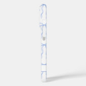 Blaue Coquette-Schleifen Monogramm Case-Mate iPhone Hülle (Rückseite / Links)
