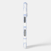 Blaue Coquette-Schleifen Monogramm Case-Mate iPhone Hülle (Rückseite / Rechts)