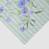 Blaue Cornflowers auf Streifen-Blumenseidenpapier Seidenpapier (Ausschnitt)