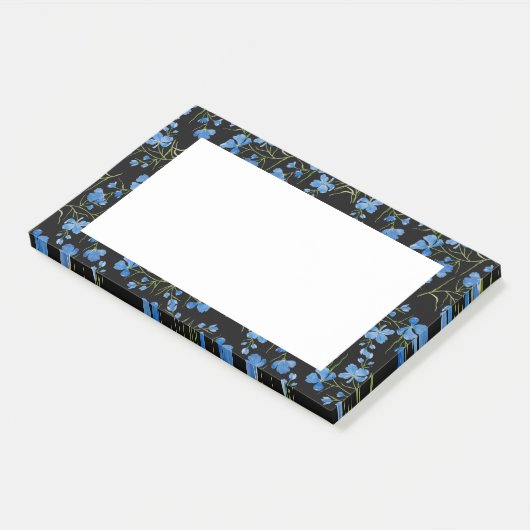 Blaue Cosmos-Blumen Post-it Klebezettel (angewinkelt)