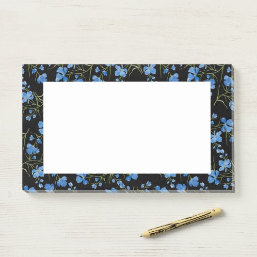 Blaue Cosmos-Blumen Post-it Klebezettel (Auf Schreibtisch)