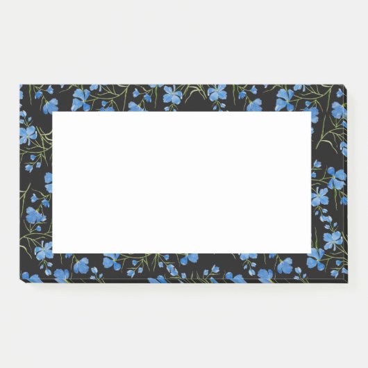 Blaue Cosmos-Blumen Post-it Klebezettel (Vorderseite)