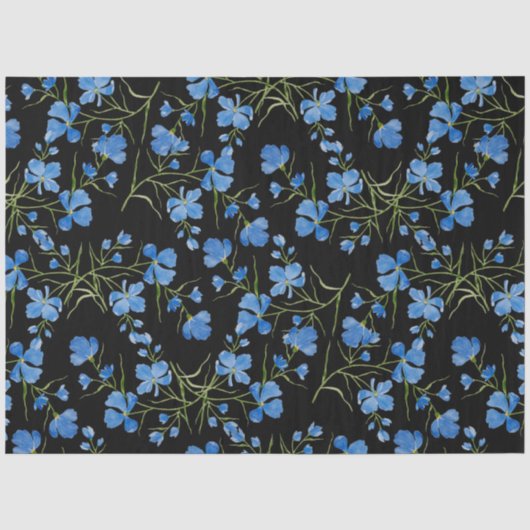 Blaue Cosmos-Blumen Seidenpapier (Vorderseite)